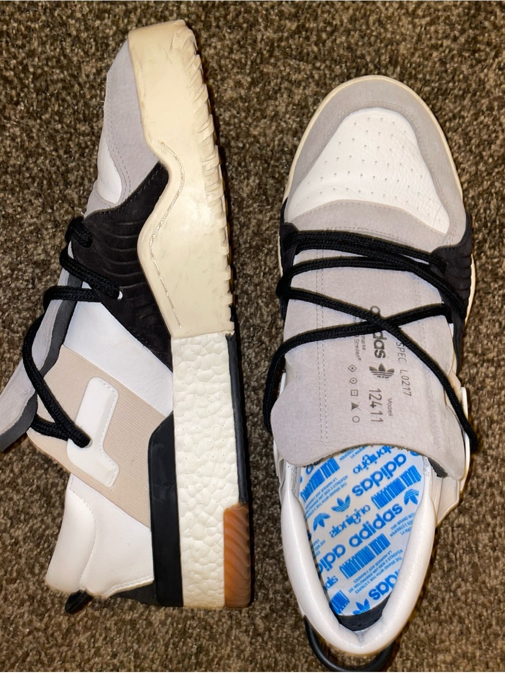 Alexander Wang adidas Men’s White, Beige & Black Low-Top Sneakers